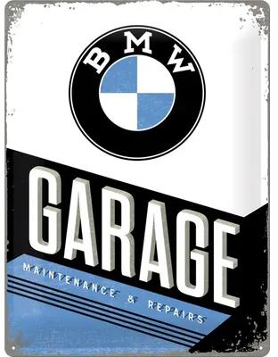 Panou decorativ din tablă BMW Garage 30x40 cm