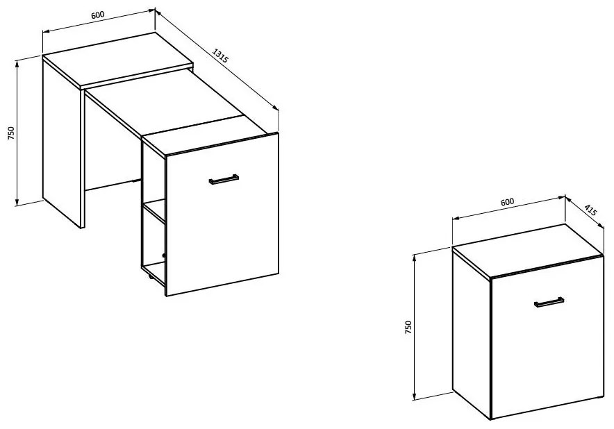 Masă PC Smartie (alb). 1108246