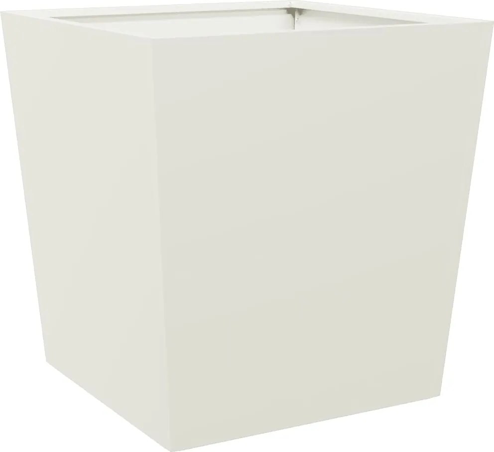 vidaXL Jardinieră de grădină, alb, 50x50x50 cm, oțel