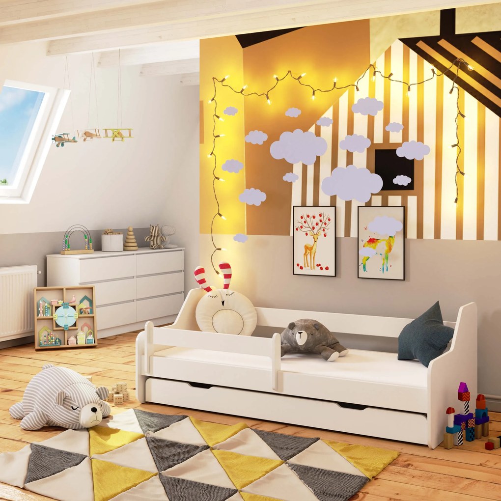 Pat pentru copii 180x80 cm ( cu somieră și saltea) Legitima 180x80 cm (alb). 1117300