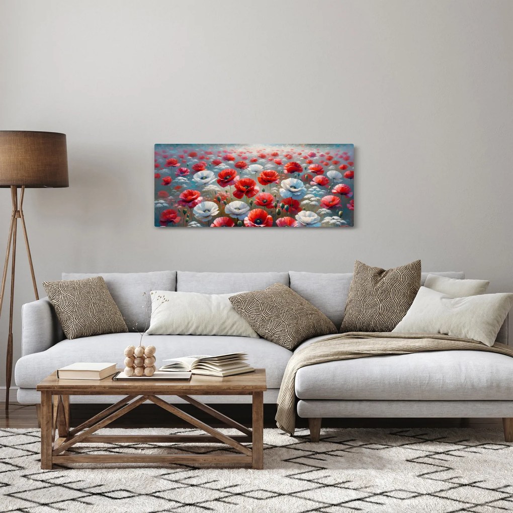 Tablou - Câmp de maci (120x50 cm)
