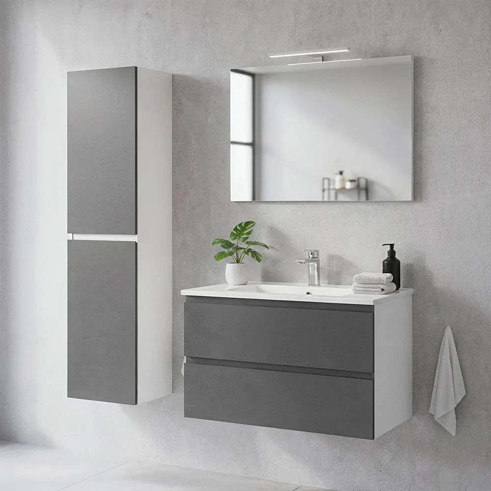 Dulap lateral Vario Forte 35 alb-antracit