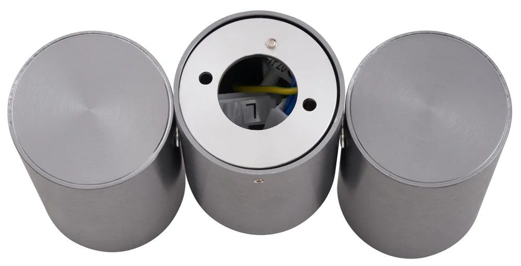 Spot de design integrat, metal gri-tun, GU10, 50 mm, 2 lumini, inclinabil - Michael