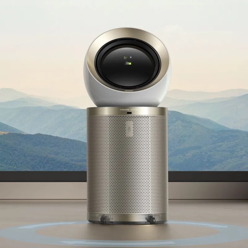 La mâna a doua: Purificator de aer Dreame AirPursue PM20 CVF14A, 48 m², funcții automate, încălzire, sterilizare cu plasmă și UVC, TVOC, LCD, HEPA, alb/bronz