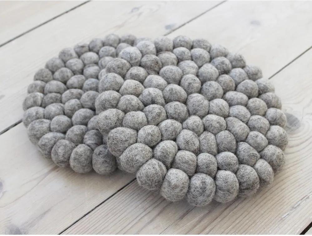 Suport pahar cu bile din lână Wooldot Ball Coaster, ⌀ 20 cm, maro nisip
