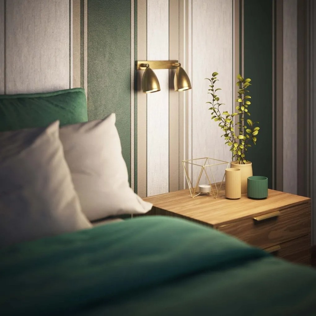 Aplica de perete din alama cu 2 spoturi directionabile Stoccolma