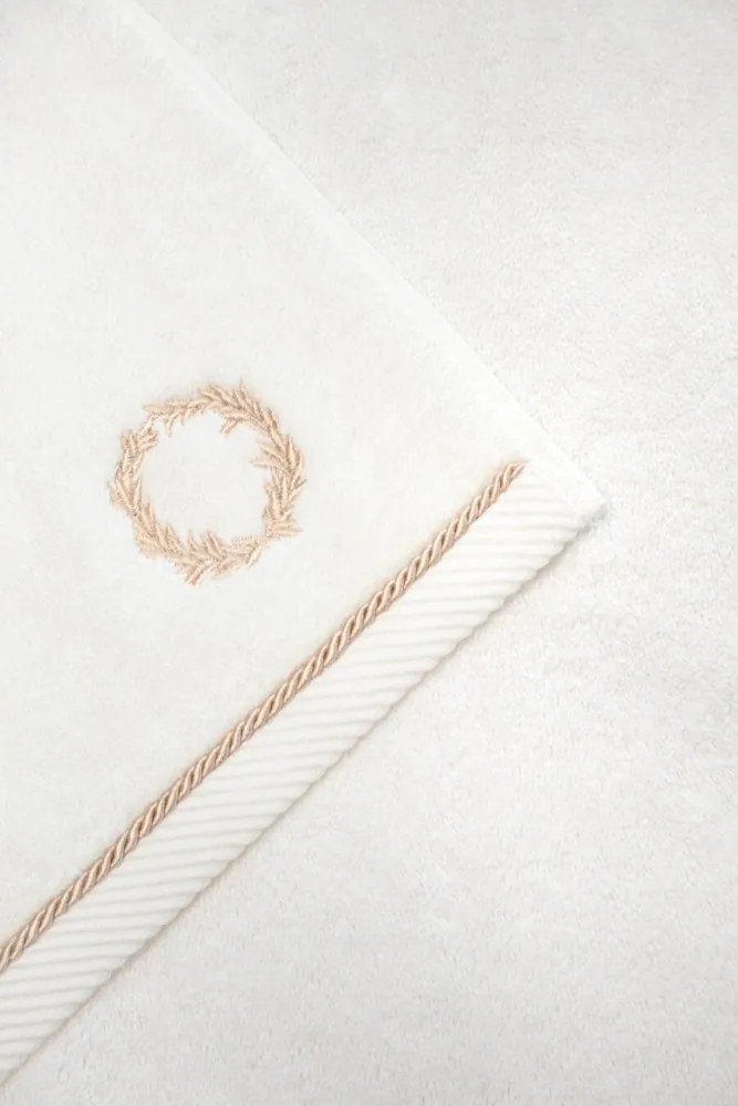 Prosop SEHZADE 50x100 cm Alb – Broderie argintie