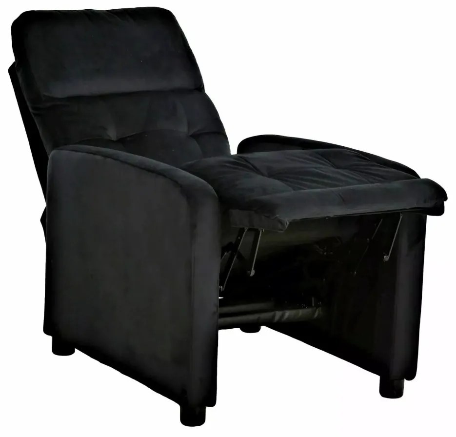 Fotoliu Otus velvet negru Blu19 H100 cm