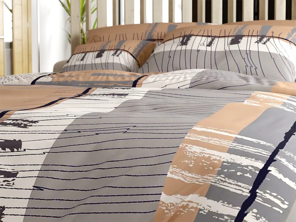 Lenjerie de pat din policoton PINIA POLY gri Dimensiune lenjerie de pat: 70 x 90 cm | 140 x 200 cm