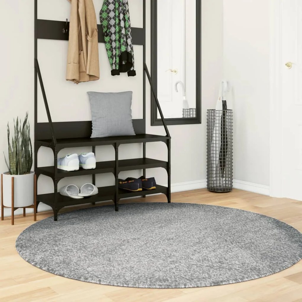 vidaXL Covor pufos &quot;PAMPLONA&quot; cu fire înalte, verde modern, Ø 160 cm