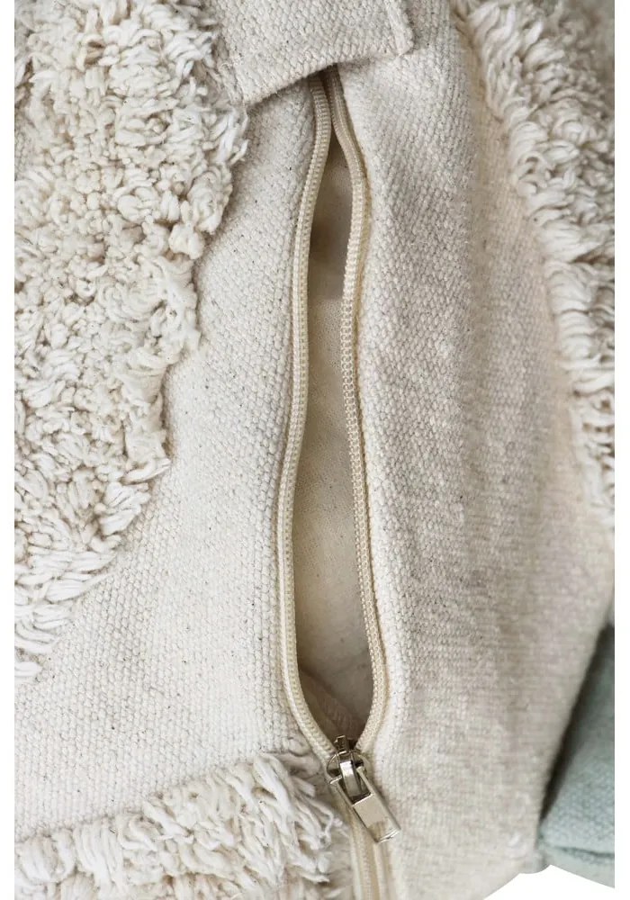 Fotoliu puf pentru copii verde deschis/crem Mr. Snail – Lorena Canals