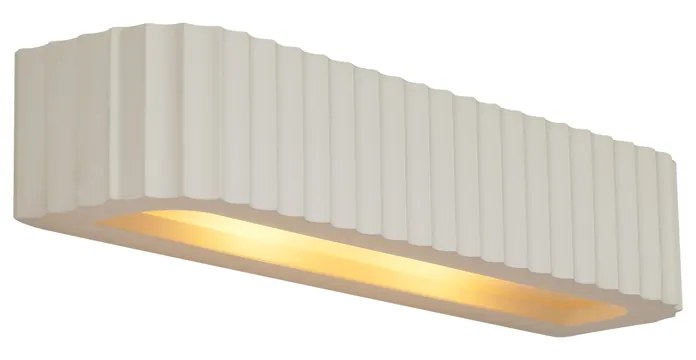 Lampă de perete scandinavă albă dreptunghiulară cu 2 lumini - Plaster