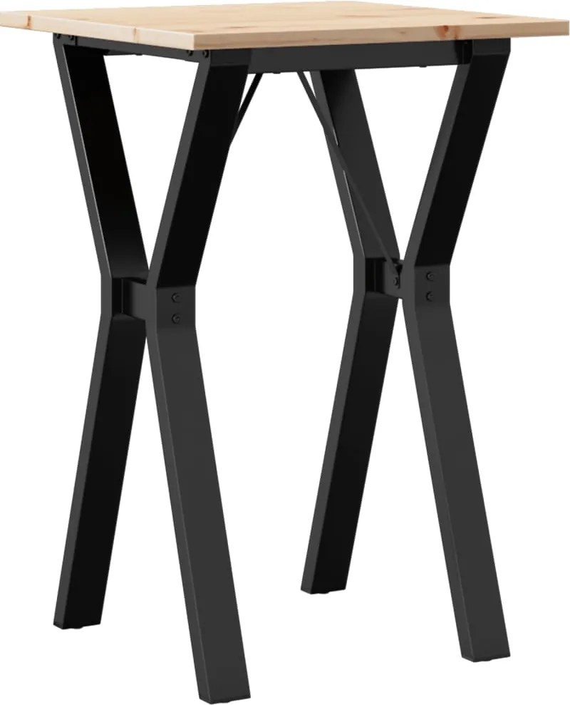 vidaXL Masă de bucătărie, cadru Y, 50x50x75 cm lemn masiv pin și Oţel