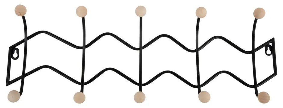 Cuier de perete negru din metal 61 cm Zig Zag – PT LIVING