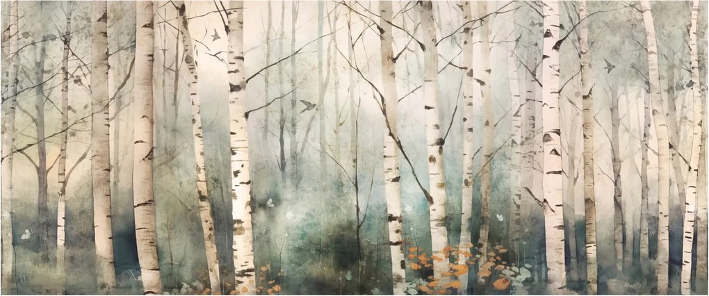 Tablou - Desenarea unui model de pădure (120x50 cm)