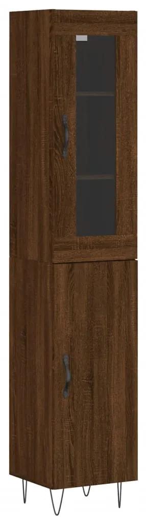3199208 vidaXL Dulap înalt, stejar maro, 34,5x34x180 cm, lemn prelucrat