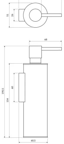 Dozator de săpun OMNIRES MP60721BL MODERN PROJECT 150 ml negru mat