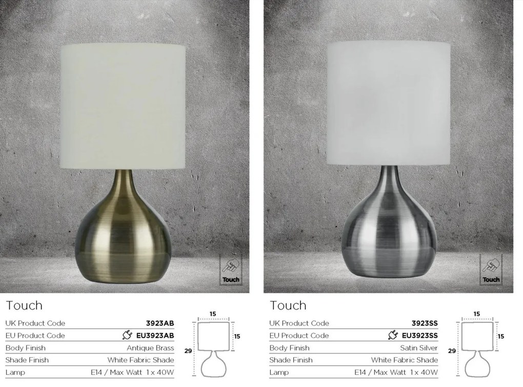 Lampa de masa cu design decorativ Touch EU3923AB SRT