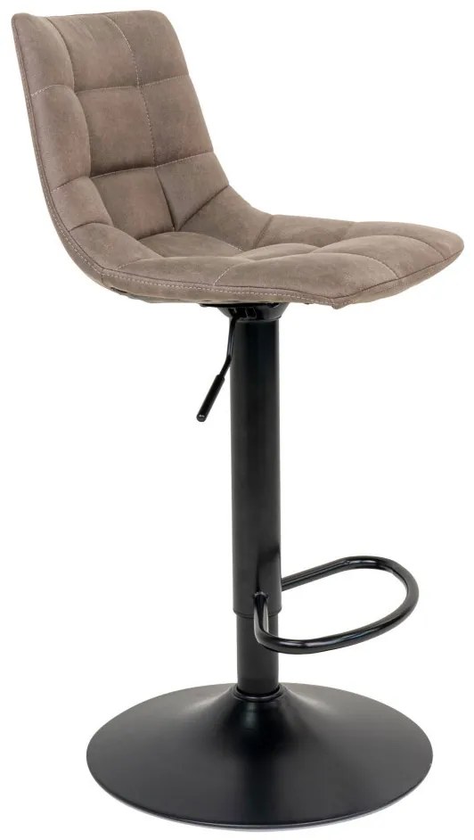 Taburet de bar Middelfart, microfibră, maro deschis, picioare negre
