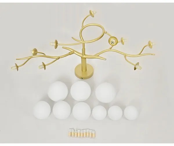 Lustră LED aplicată Brilagi MISTEL 9xG9/3W/230V auriu/alb