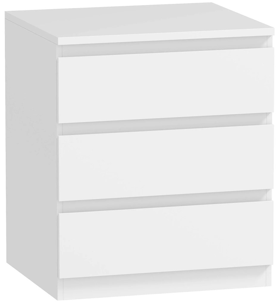 HOMCOM Comodă 3 sertare cu închidere silențioasă Comodă pentru living Birou Stil modern 45x40x52,8 cm Alb | Aosom Romania