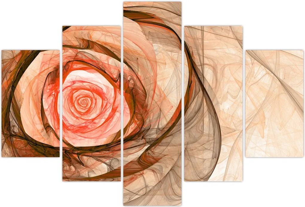 Tablou - Abstract trandafir roz cu fundal alb (150x105 cm)