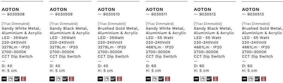 Plafoniera LED design slim ALMIRA aurie D-40cm