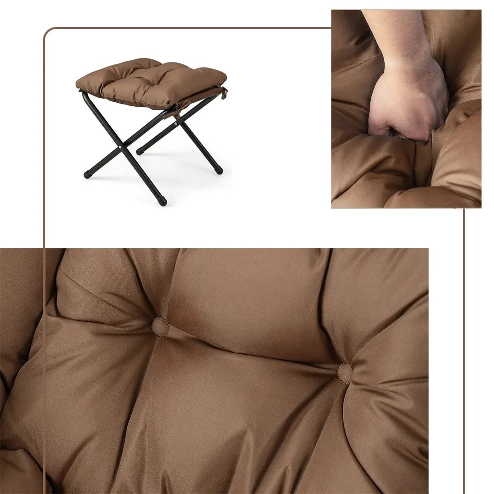 Fotoliu relax cu suport pentru picioare, maro