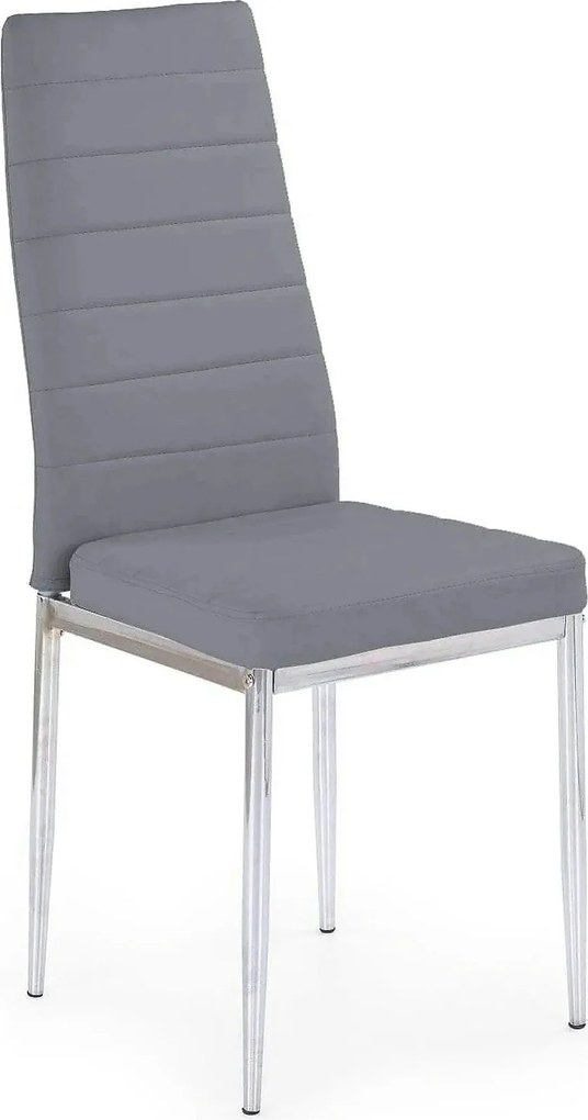 Scaun tapitat K70C, gri/crom, piele ecologica/metal, 43X49X97 CM