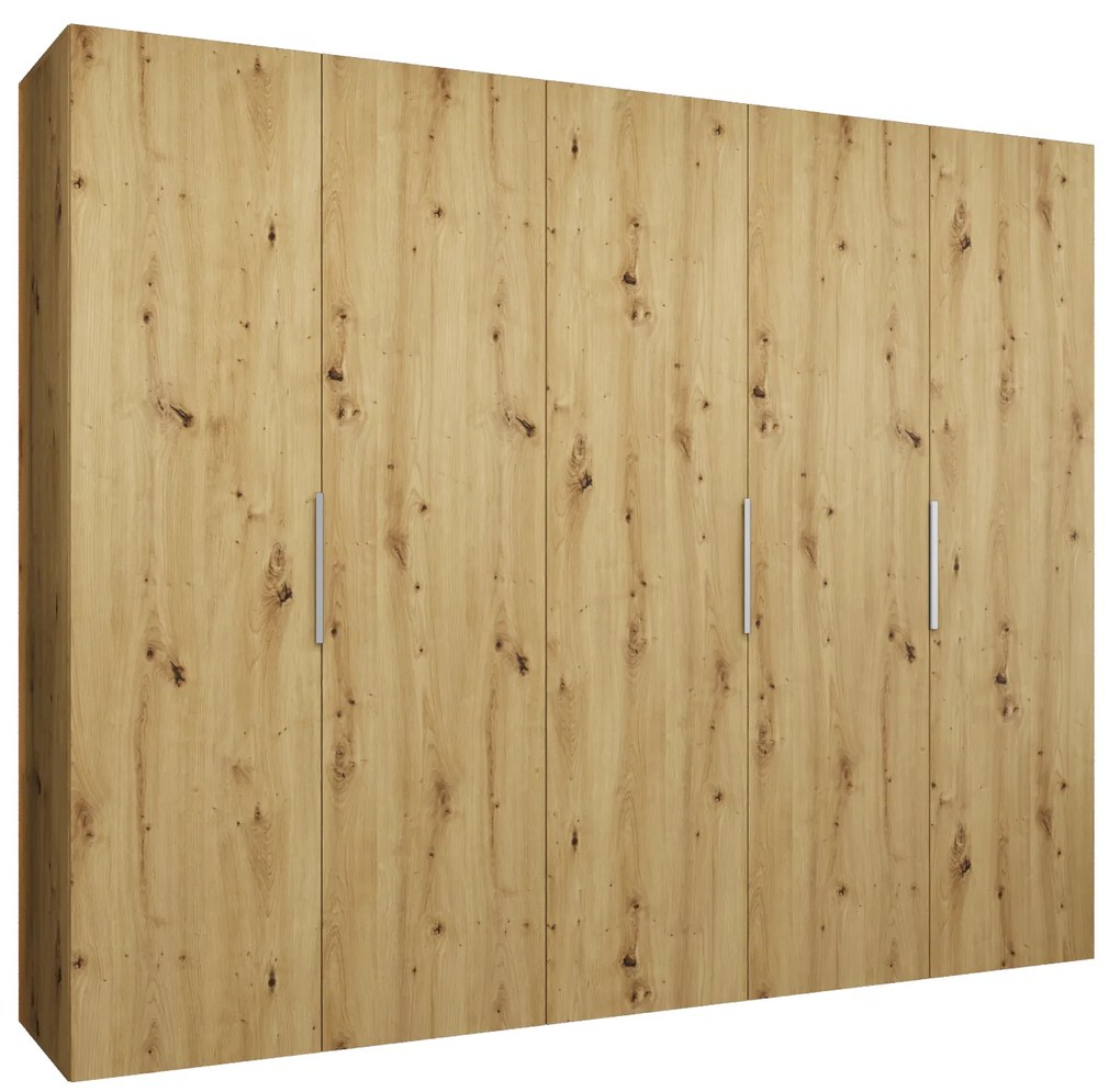 Dulap de haine 250 cm Mirabella 1 (Stejar artisan + Cașmir). 1126370