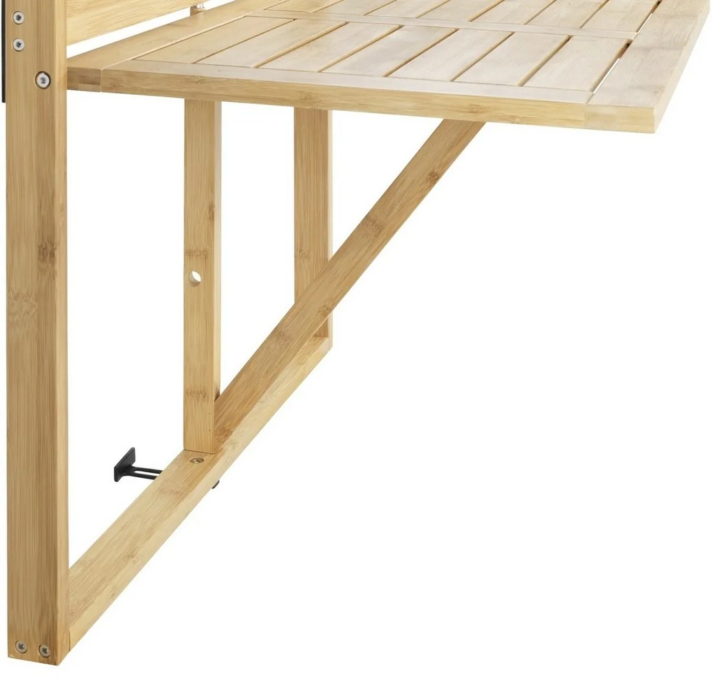Wenko Măsuță suspendată pentru balcon din bambusWaikiki, 64 × 44 × 65 cm