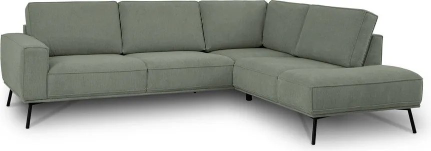 Colțar verde cu tapițerie din chenille (cu colț pe partea dreaptă/în formă de ”L”) Amsterdam – Scandic