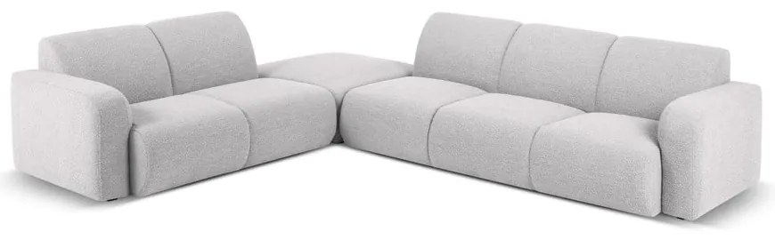 Colțar gri deschis cu tapițerie din stofă bouclé (colț stânga) Molino – Micadoni Home
