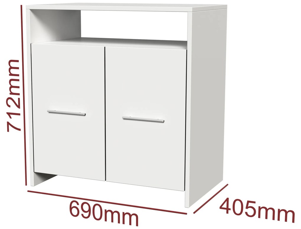 Comoda Luiza, culoare alb, 69 x 71 x 40 cm