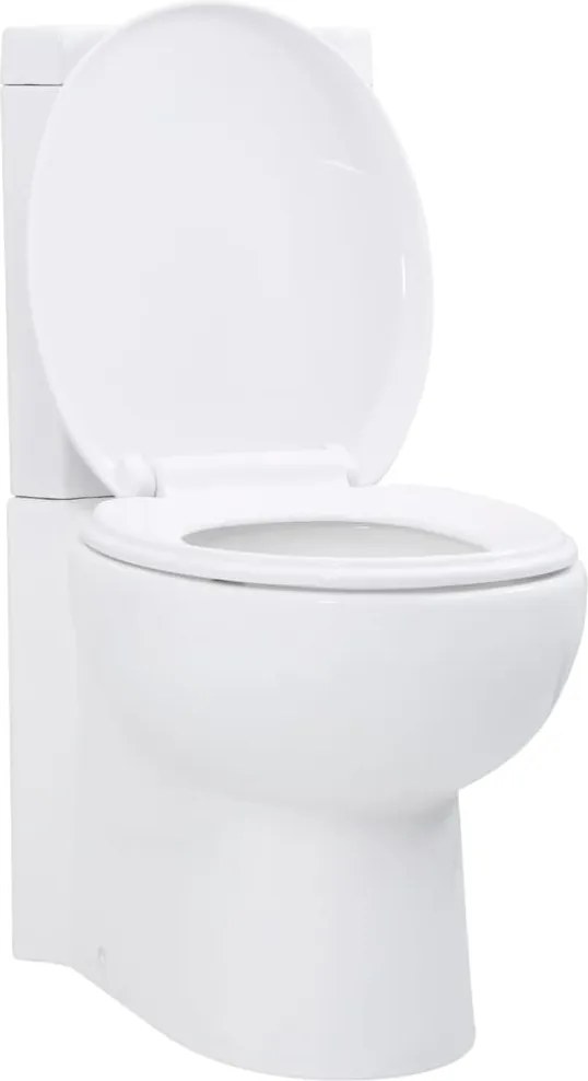 vidaXL Vas toaletă din ceramică, WC baie de colț, alb