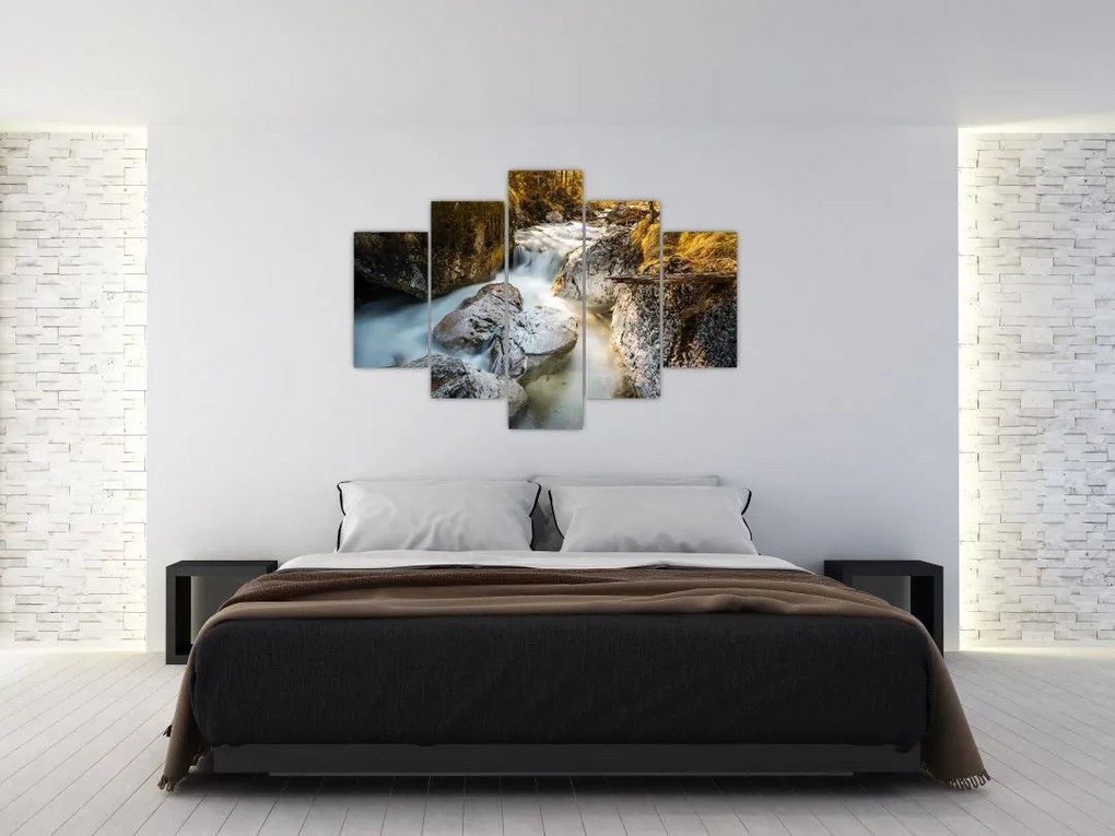 Tablou - Râul din pădure (150x105 cm)