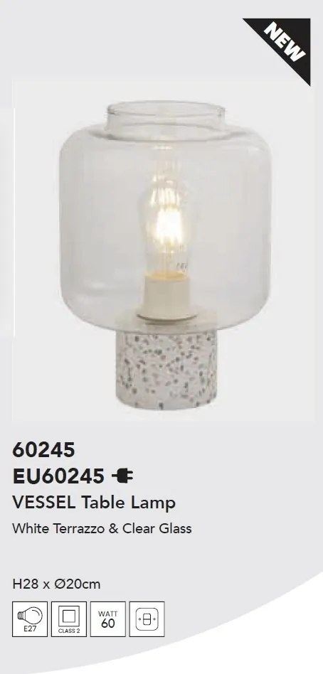 Veioza/Lampa de masa design decorativ Vessel transparent