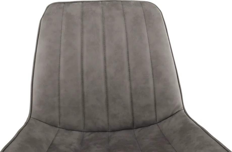 Scaun, piele ecologică gri deschis/negru, HAZAL