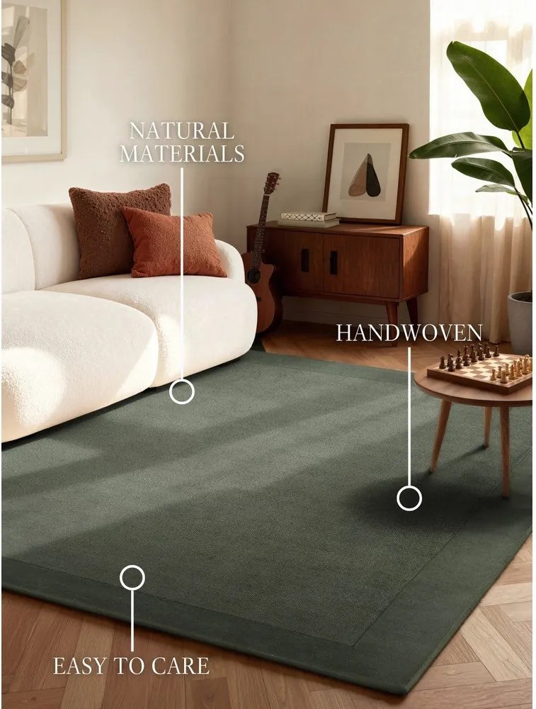 Covor verde închis țesut manual din amestesc de lână 80x150 cm Kari – Villeroy&amp;Boch