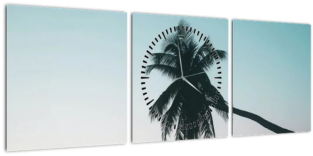 Tablou - Palmier la Bali (cu ceas) (90x30 cm)