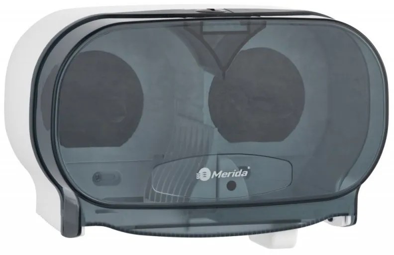 Dozator pentru 2 role de hartie igienica fara tub Merida, alb/negru