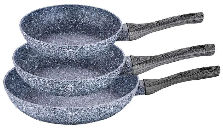Set tigai marmorate (3 piese) din aluminiu forjat Forest Dark Gray Line Berlinger Haus BH 1579