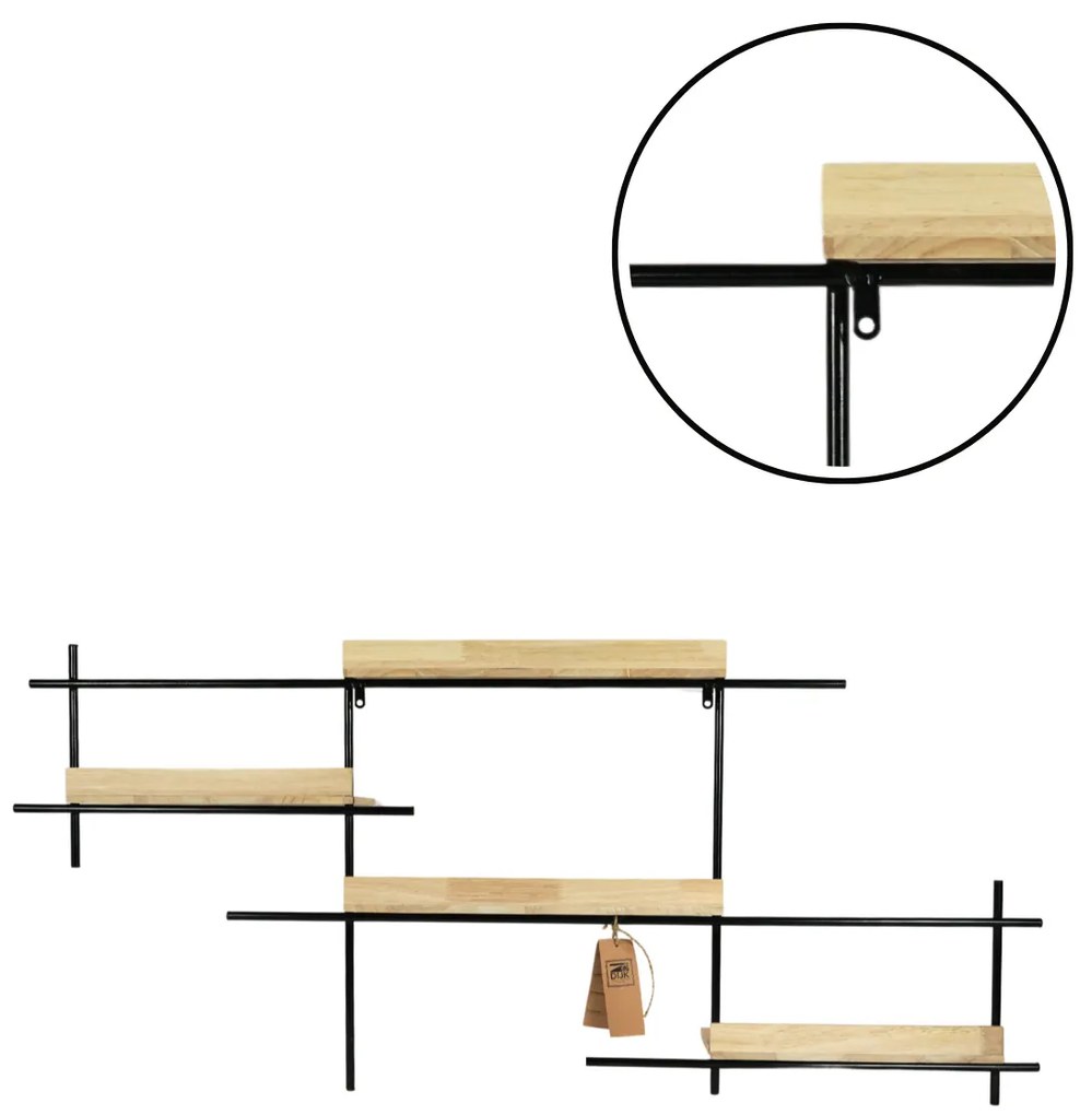 Polita de perete din metal SQUARE 114x50 cm