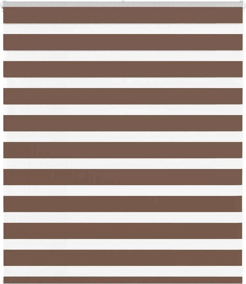 vidaXL Jaluzea tip zebra maro lățime țesătură 115,9 cm poliester