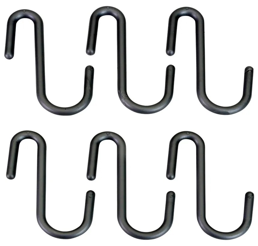 Cârlige negre/gri 6 buc. de agățat din plastic City – Metaltex