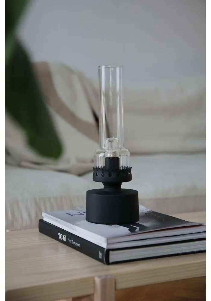 Veioză neagră cu abajur din sticlă (înălțime 31 cm) Kandella – Markslöjd