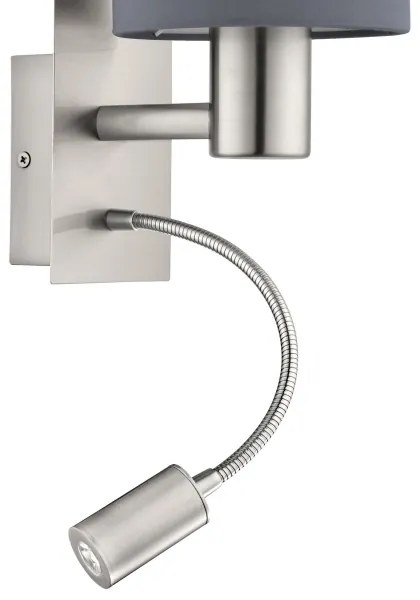 Eglo 96479 - Lampă LED flexibilă PASTERI 1xE27/40W+LED/3,8W gri