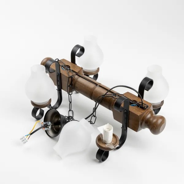 Lustră pe lanț Brilagi RUSTIC 4xE14/40W/230V fag/nuc