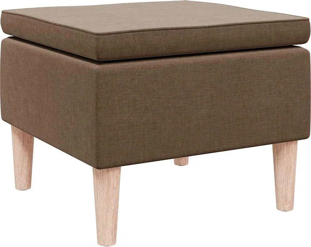 vidaXL Scaun cu picioare din lemn, maro, material textil