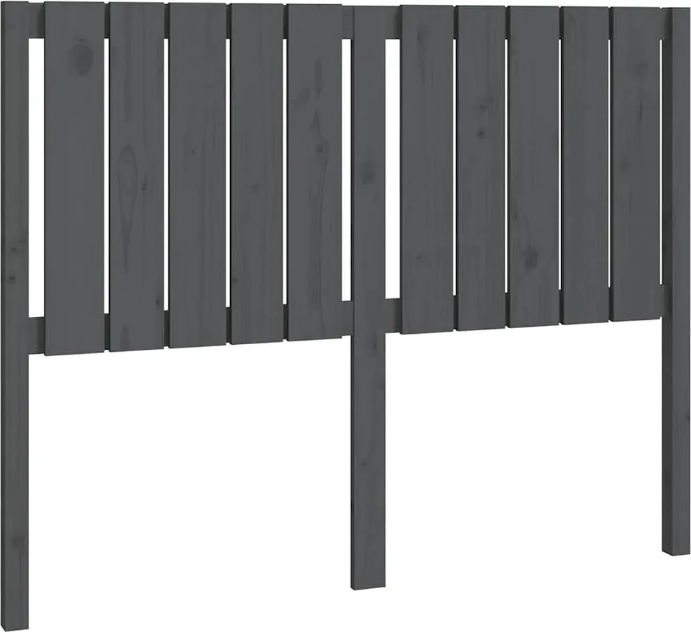 vidaXL Tăblie de pat, gri, 125,5x4x100 cm, lemn masiv de pin
